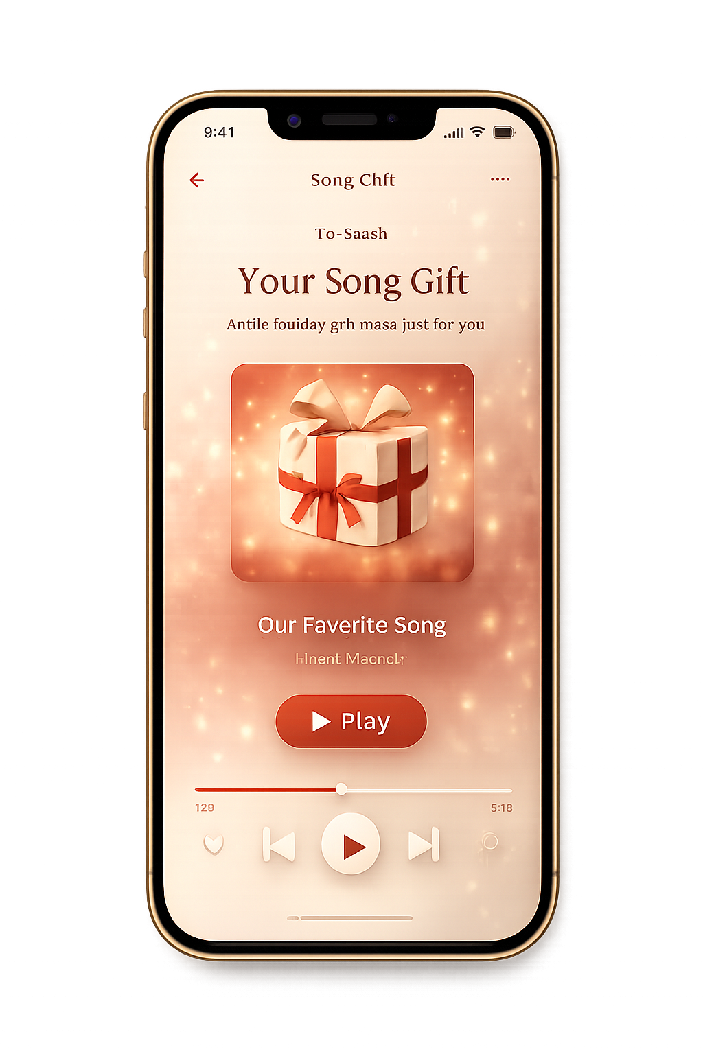 SongPebble app showing a personalized song